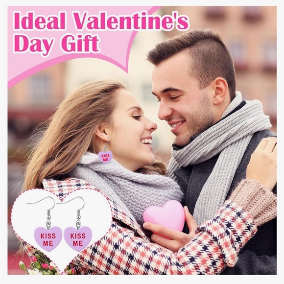 15 Pairs Valentine's Day Heart Candy Charms Earrings - Picture 4 of 5
